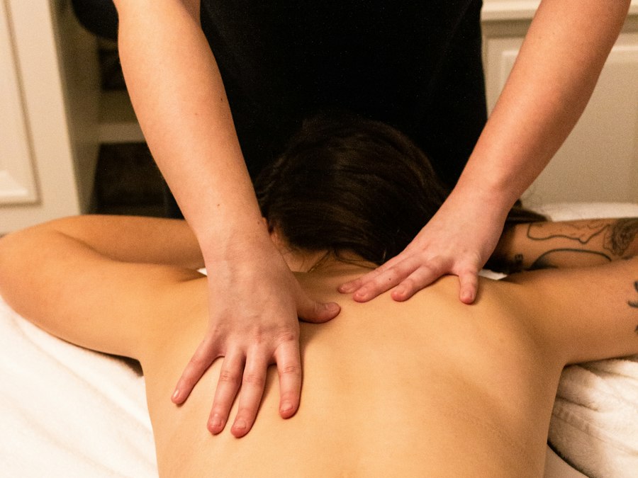 A relaxing back massage on a massage table